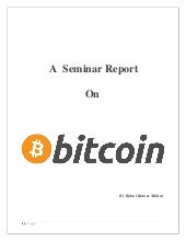 Seminar Report On Bitcoin